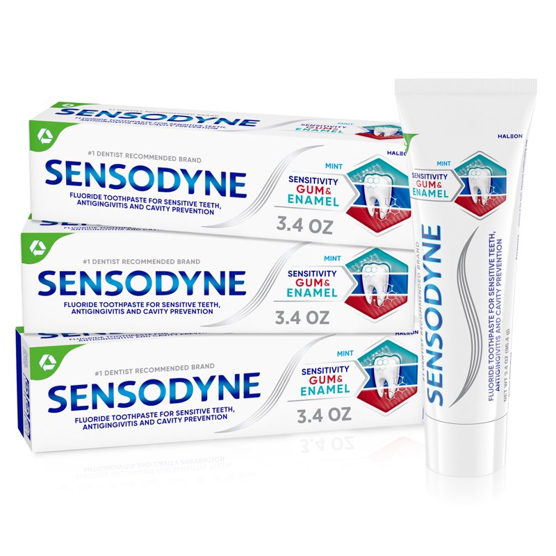 Sensodyne Sensitivity & Enamel Repair Fluoride Toothpaste - Mint Flavor, Pack of 3