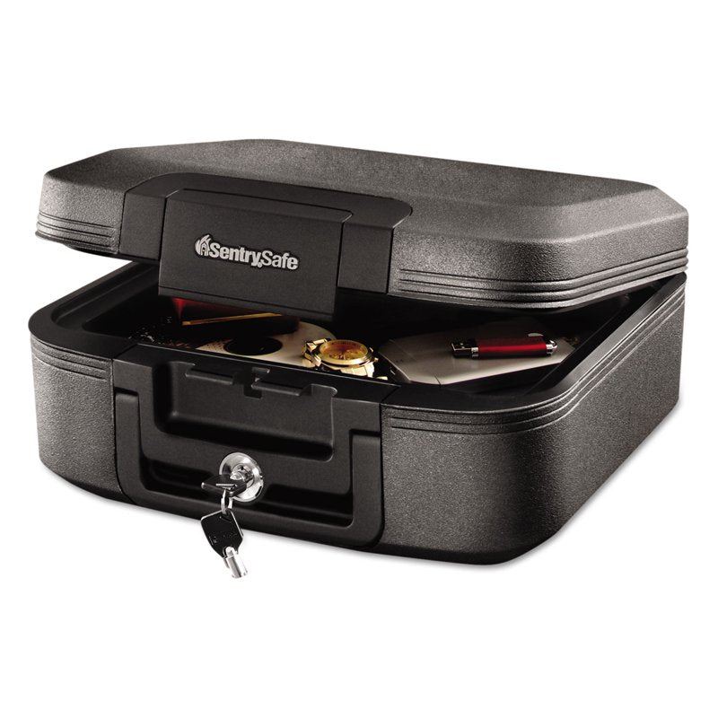 Fireproof Safe with Key Lock, Waterproof & Fire-Resistant Security Chest, 0.28 Cu Ft