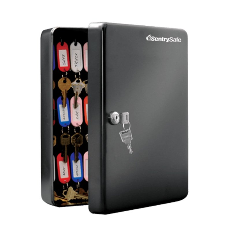 Wall Mount Key Box with Tags and Secure Lock - 11.8 x 9.4 x 3.9 Inches