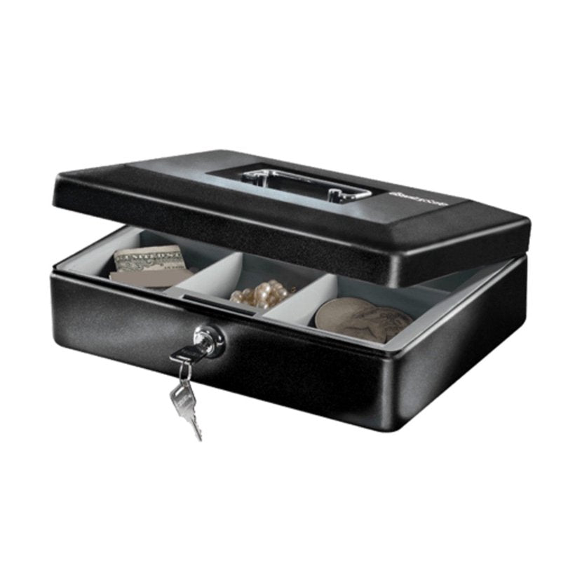 Steel Cash Box with Key Lock - Portable Locking Storage for Cash & Small Items