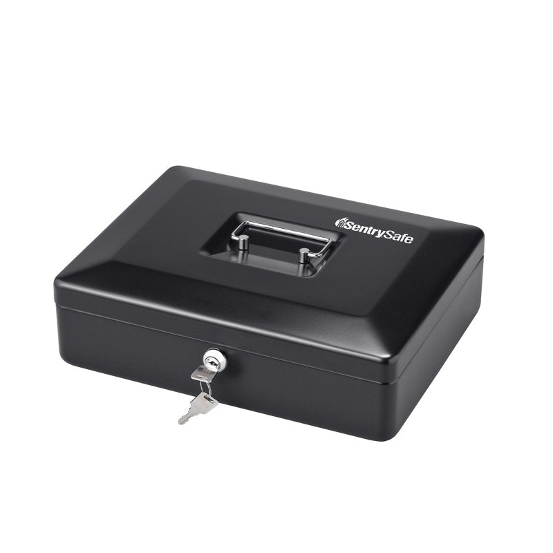 SentrySafe Deluxe Cash Box with Key Lock, 0.23 cu ft Secure Money Organizer