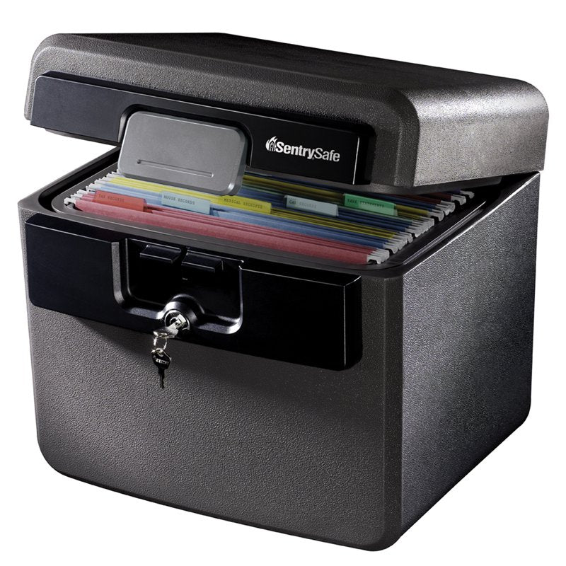 Fire & Water-Resistant Safe Box with Key Lock, 0.65 Cu. Ft.