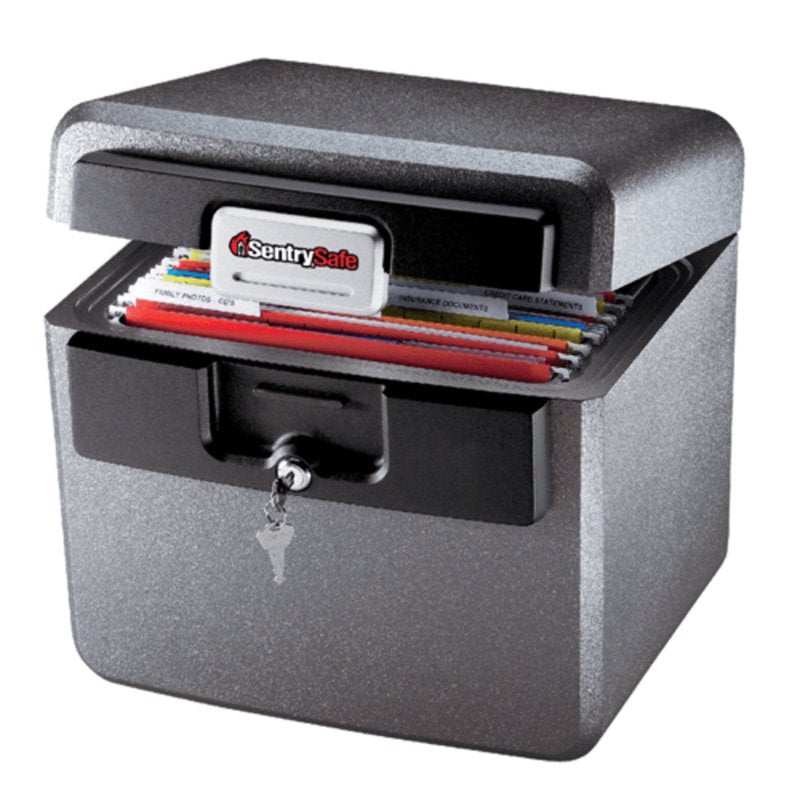 Fire & Water Resistant File Safe with Key Lock, 0.65 Cu Ft - Charcoal Gray