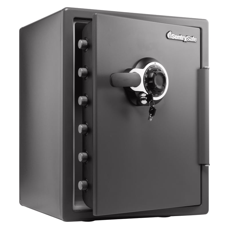 Fire and Waterproof Security Safe 2 Cu Ft Steel Gray with Combination Lock