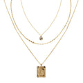 Initial Letter Gold Pendant Necklace Set for Women - Layered Monogram Jewelry, 3 Pieces