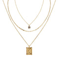 Initial Letter Gold Pendant Necklace Set for Women - Layered Monogram Jewelry, 3 Pieces