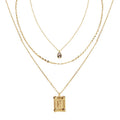 Personalized Gold Letter Necklace Set for Women - 3-Piece Initial Jewelry