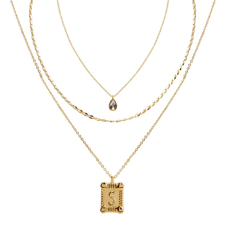 Personalized Gold Letter Necklace Set - Initial Pendant Jewelry for Women