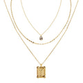Initial Letter Gold Pendant Necklace Set for Women - Layered Monogram Jewelry, 3 Pieces