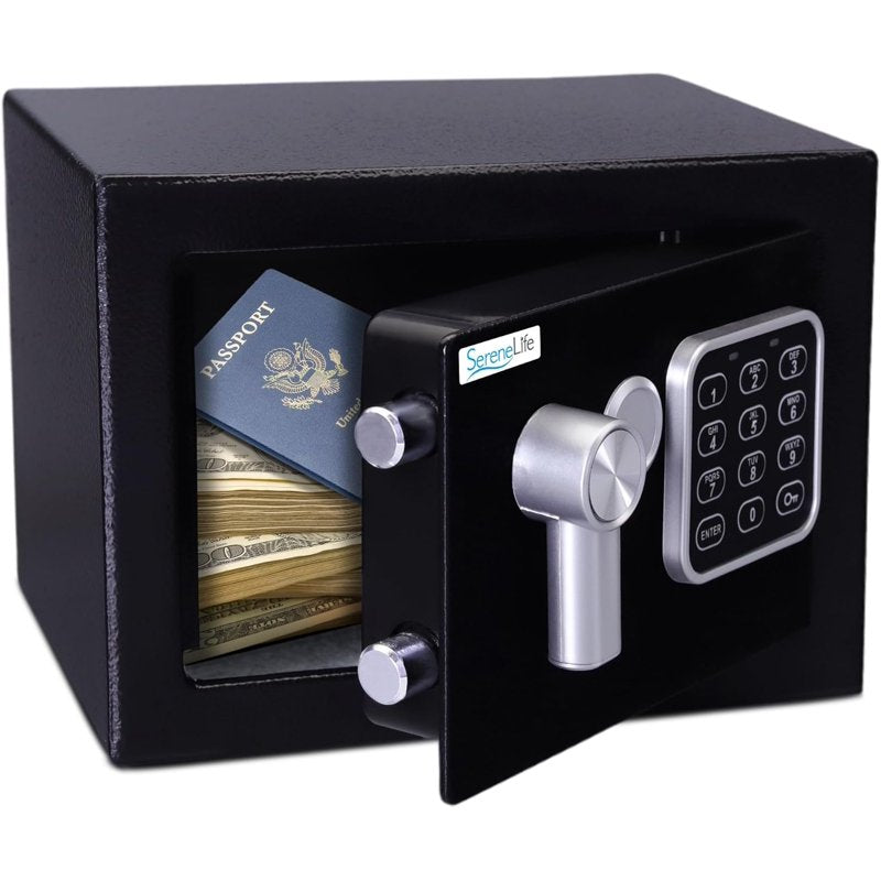 Compact Electronic Safe with Mechanical Override, Fireproof Security Safe