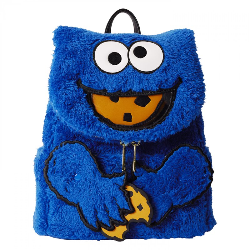 Sesame Street Cookie Monster Plush Mini Backpack for Kids & Adults