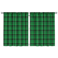 Set of 2 Rustic Plaid Kitchen Tier Curtains 42x54 Inch Rod Pocket Semi-Sheer
