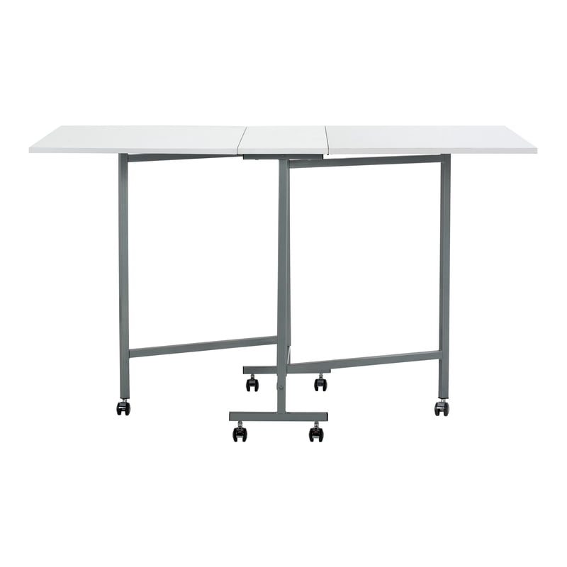 Folding Craft and Sewing Table with Casters - Adjustable Work Surface