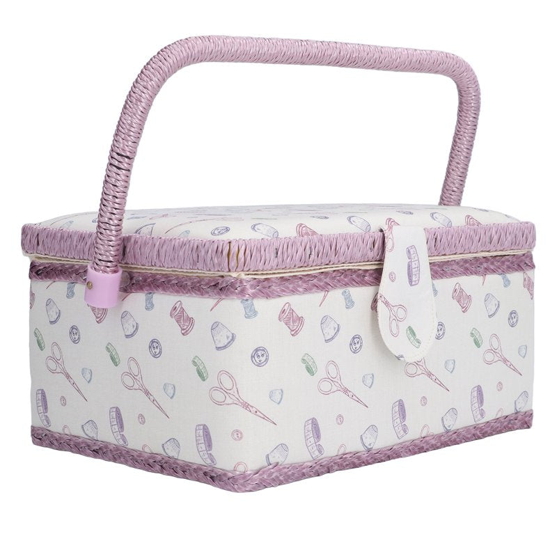 Sewing Basket with Pincushion and Storage Organizer - Portable Home & Outdoor Use