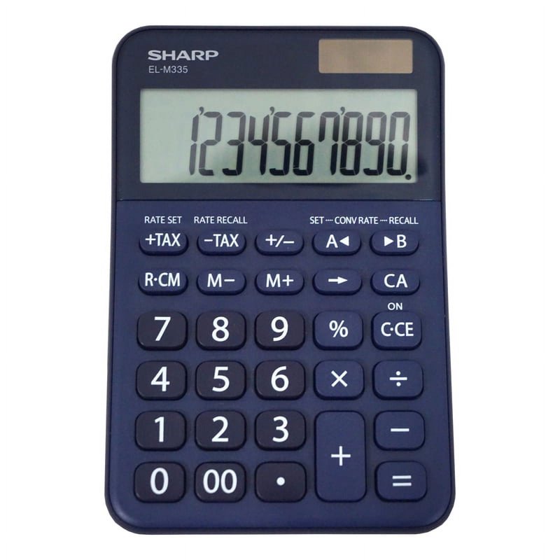 10 Digit Blue Desktop Calculator with Currency & Tax Functions