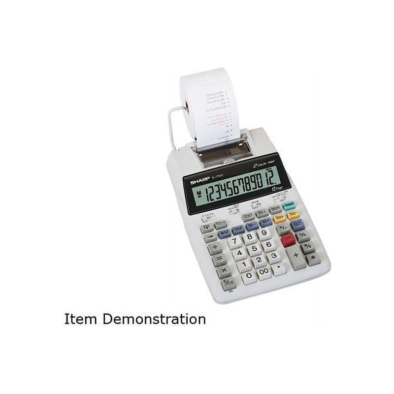 Sharp EL1750V Printing Calculator with Antimicrobial Protection and Large Display
