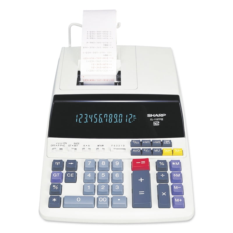 Desktop Printing Calculator with Dual-Color Ink, 12-Digit Display, Office Use