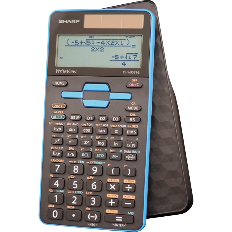 Scientific Calculator 16-Digit LCD Dual Power for Math & Science - Black