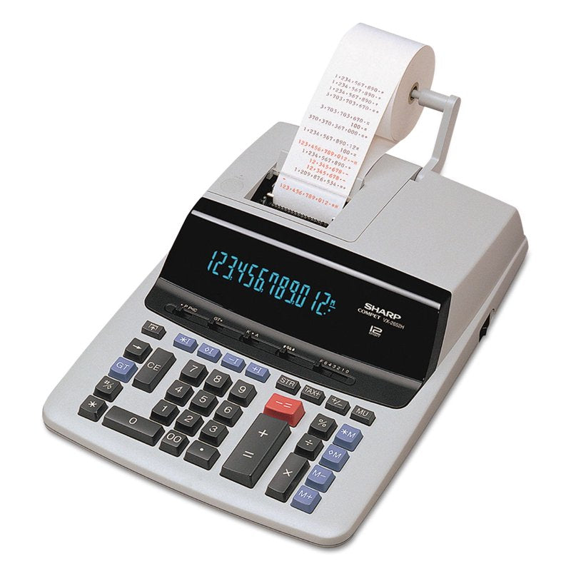 Heavy-Duty 12-Digit Commercial Printing Calculator with Ribbon Printer