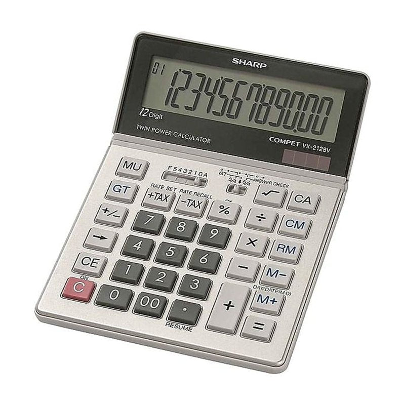 12-Digit Desktop Calculator with Solar Power, Large LCD Display