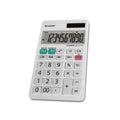 10-Digit Handheld Calculator with Solar Power & Large LCD, White