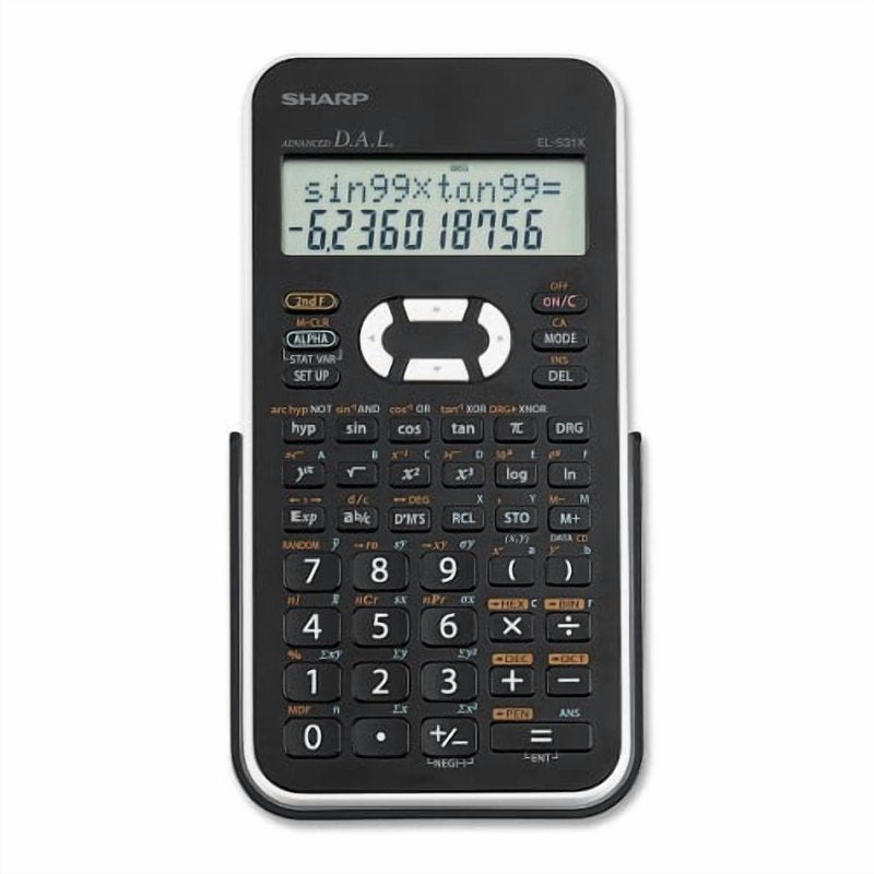 Scientific Calculator with 2 Line Display - Large Screen, Hard Shell Cover, Battery Powered