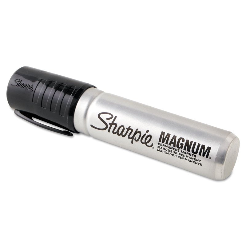 Sharpie Magnum Permanent Markers Black - 12 Count Extra-Wide Chisel Tip