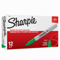 Permanent Marker Green Fine Point 12 Pack - Bold, Water-Resistant Ink