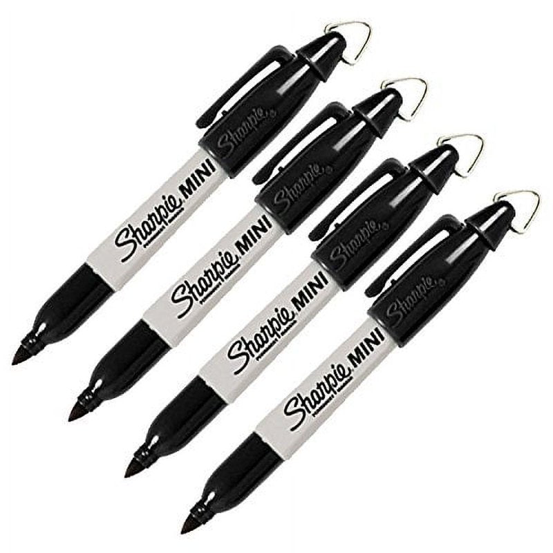 Mini Golf Keychain Clips with Permanent Markers - 4 Pack