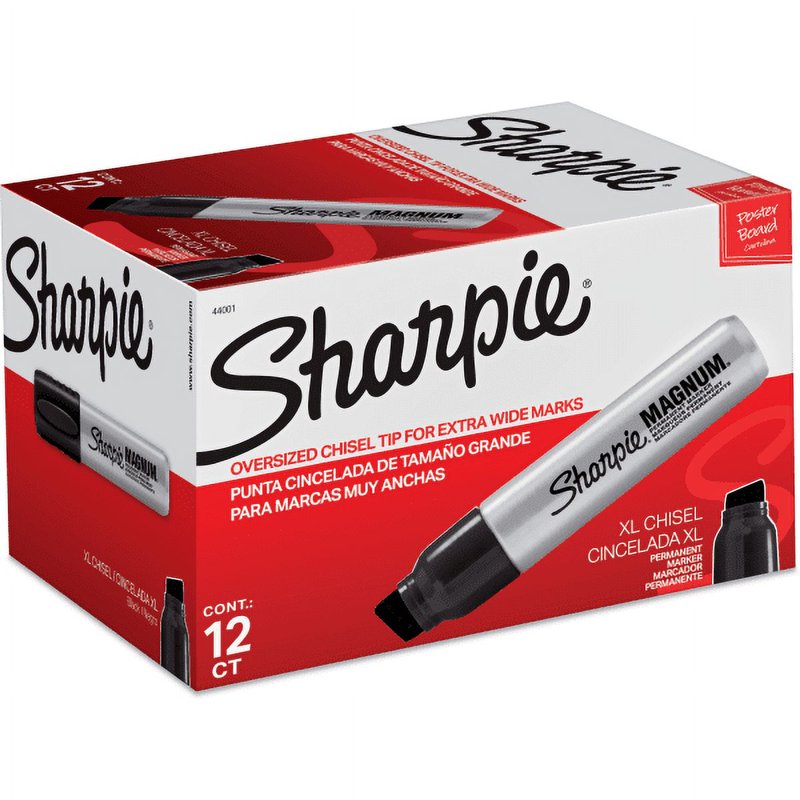 Permanent Markers with Chisel Tip - Set of 72, Silver Barrel, Black Ink