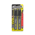 Professional Chisel Tip Permanent Markers - Black, 2 Pack for Heavy Duty Use