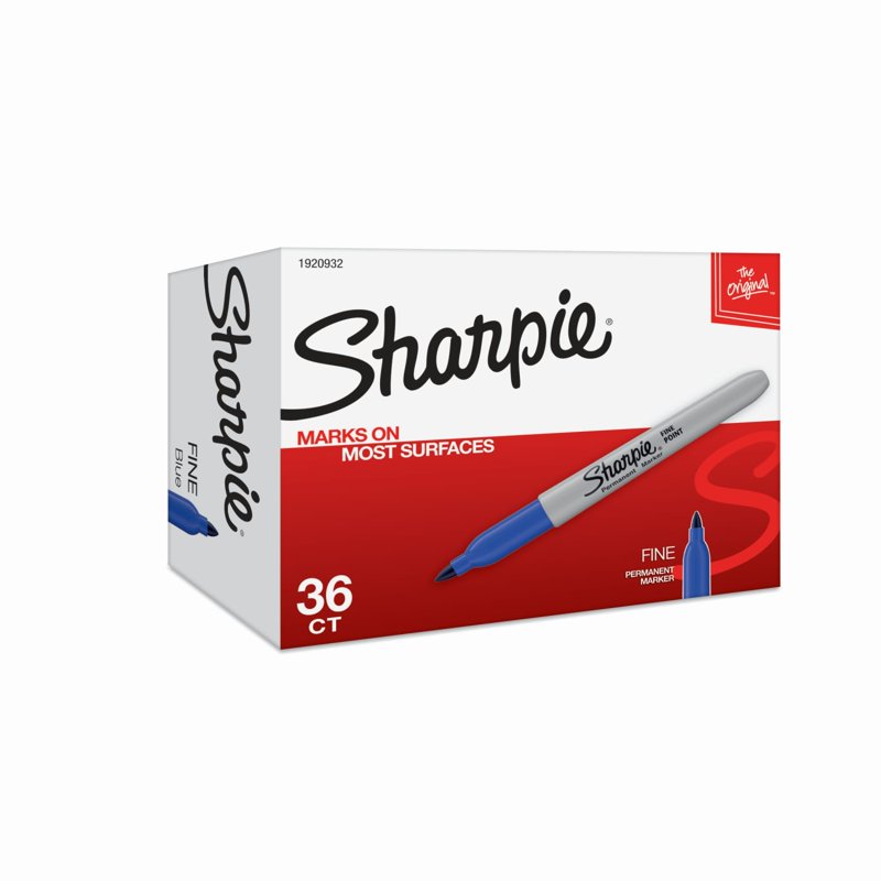 Permanent Markers Fine Point Blue 36 Pack - Vibrant, Quick-Drying Ink
