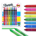 Highlighters Set 8 Bright Fluorescent Colors Retractable Chisel Tip