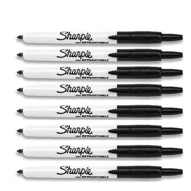 Sharpie Retractable Markers Black Fine Tip - 8 Markers