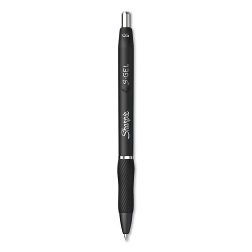 Retractable Gel Pen 0.5mm Fine Black Ink - Dozen, Smooth Writing