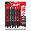 Gel Pens Medium Point Black 8 Pack - No Smear, No Bleed Writing