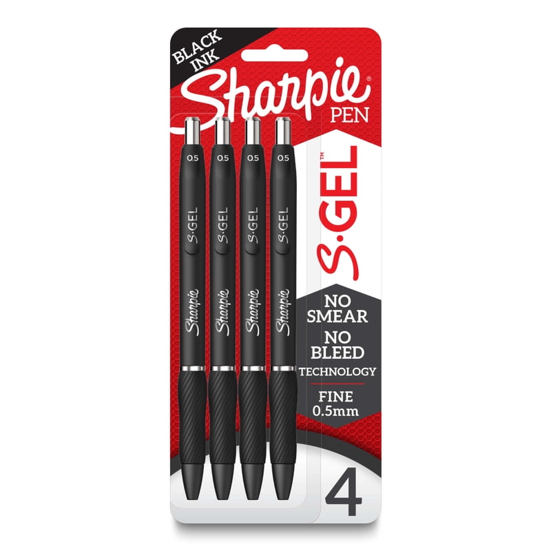 Gel Pen Set 0.5mm Fine Point Black Ink - Multi Pack of Sharpie S-Gel Pens