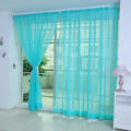 Sheer Canopy Bed Curtains Panels - Light Blue Voile Scarf for Wedding & Home Decor