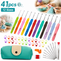 Crochet Hook Set with Ergonomic Handles 12 Sizes 41-Piece Yarn Kit for Beginners