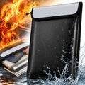Fireproof Waterproof Document Bag 15x11in Silicone-Coated Fiberglass Black