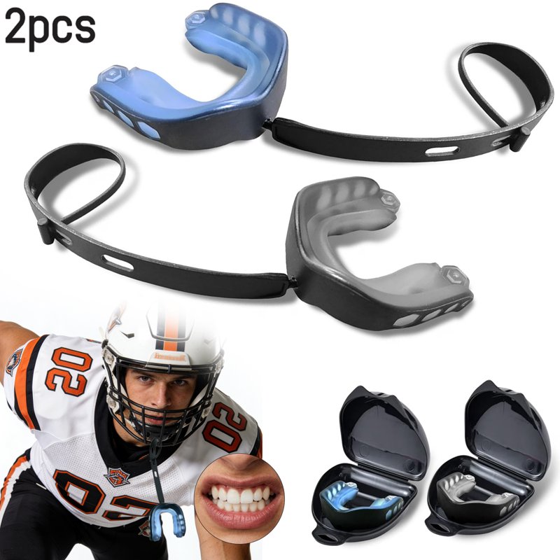 Shockproof Football Mouth Guard with Strap - Triple-Layer Impact Protection