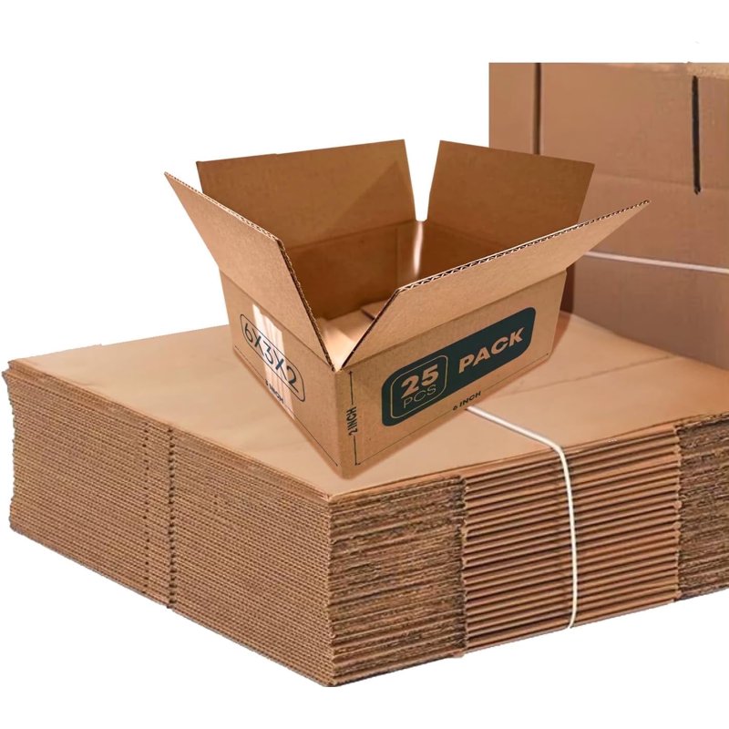 Corrugated Shipping Boxes Pack of 25 - Eco-Friendly Cardboard Mailing Containers
