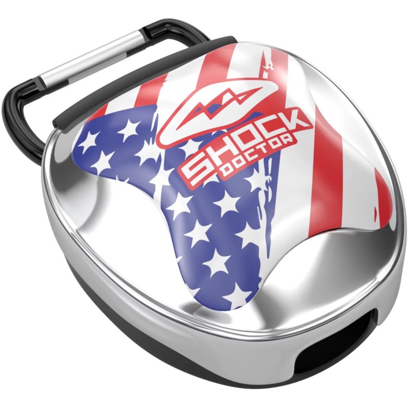 Heavy Duty Ventilated Mouthguard Case with Carabiner - Stars and Stripes