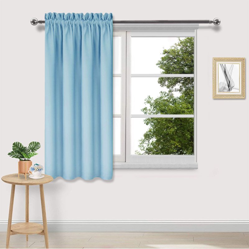 Blackout Curtains Rod Pocket Room Darkening Window Drape - 37.8 x 44.9 Inch
