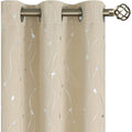 Room Darkening Curtains with Silver Dot Pattern - Insulated Grommet Drapes for Small Windows