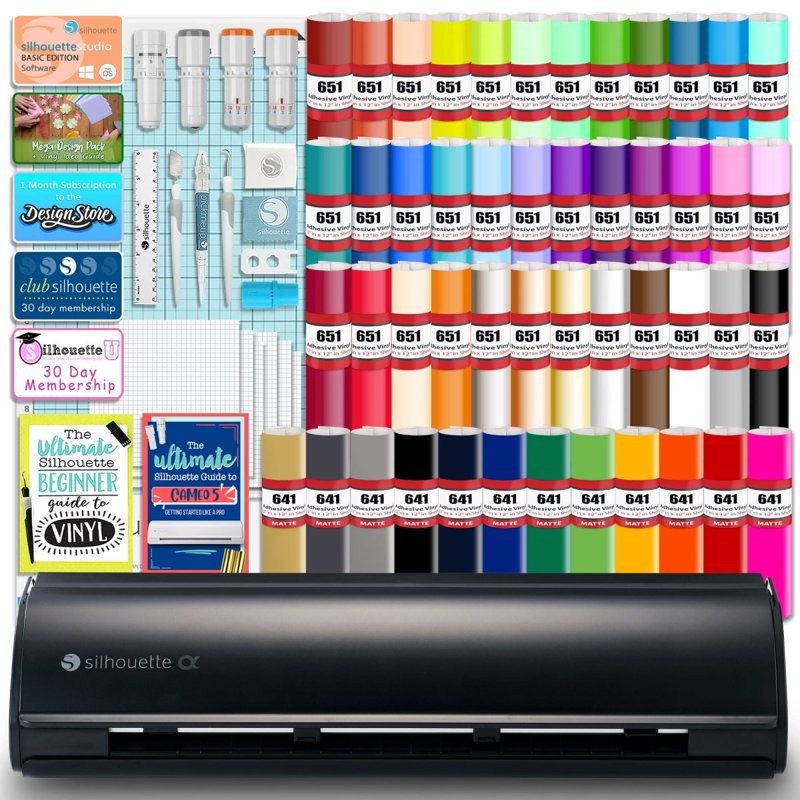 Silhouette Cameo 5 Alpha Vinyl Cutting Machine Bundle with Blades & Tools