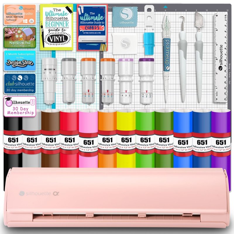 Silhouette Cameo 5 Alpha Vinyl Cutting Machine Bundle with Blades & Tools