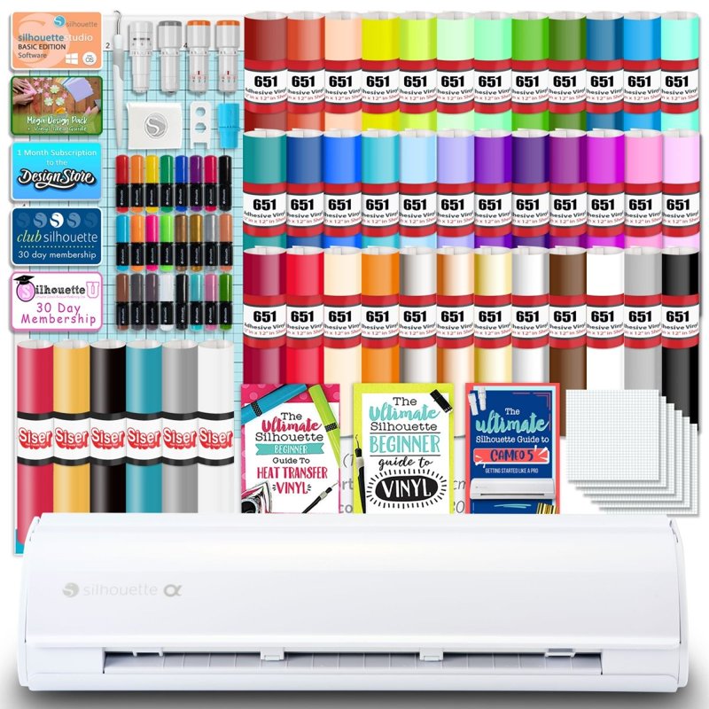 Silhouette Cameo 5 Alpha Vinyl Cutting Machine Bundle with Accessories