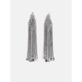 Silver Chainmail Fringe Earrings for Women - Lightweight & Edgy Jewelry