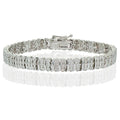 Silver Tone 0.25ct Diamond S Pattern Tennis Bracelet - Elegant Jewelry Gift